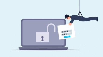 Free attack unsecured laptop vector