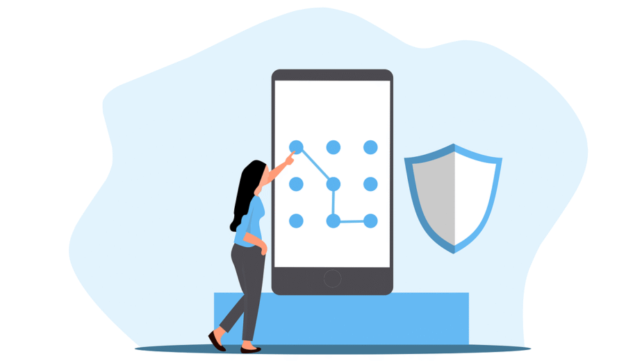 Free security pattern lock vector